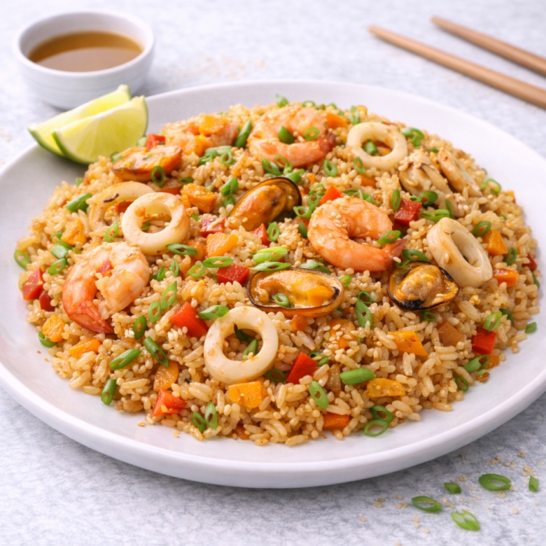 Рис с морепродуктами